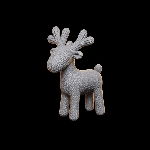 Knitted Deer Figurine - 3D Printable STL File for Resin and FDM
