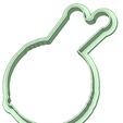 Contorno.png 羊毛ボールと編み針 90mm クッキーカッター