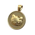 Notched-pattern-hello-kitty-coin-pendant-00.jpg Hello kitty notched pattern coin with bail 3D print model