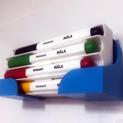 3D Printable Whiteboard Marker Caddy by Clockspring