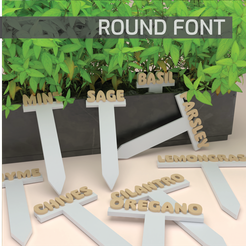 Title-2000x2000.png 3D file Herb Labels - Round Font・3D print model to download