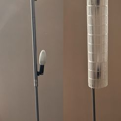 collage.jpg Free STL file New Shade for a broken floor lamp (IKEA DUDERÖ)・3D print design to download
