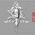 Screenshot_2.jpg skull pendant with patterns jewelry 3D print model
