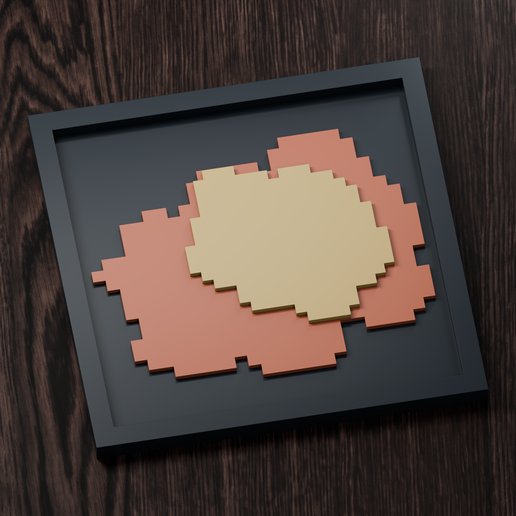 Camerupt Line - Pokemon Silhouette Frame | Box sprite | STL