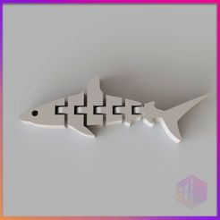 TIBURON-ARTICULADO-1.jpg Fichier STL REQUIN ARTICULÉ / PORTE-CLÉS REQUIN ARTICULÉ・Design pour imprimante 3D à télécharger