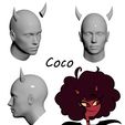 Helluva-Boss-Coco-horns-STL-pack-3D-print-model.jpg Helluva Boss characters horns STL pack 3D print model