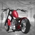 1.jpg Chopper custom biker motorcycle STL printable 3D print