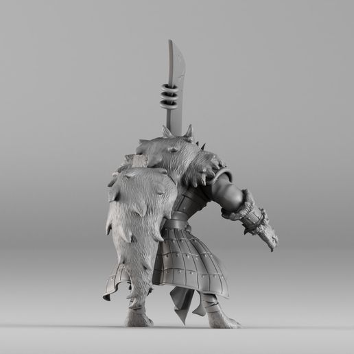 🐺 S00031 Werewolf Champion with Sword 3dp・ 3D File for 3D