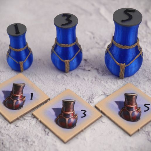 Water Jug Resource Miniatures (1, 3 & 5) – Compatible with Targi Expansion