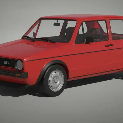 Volkswagen Golf GTI Mk1 – 1976 Classic Hatchback STL 3D Print Model