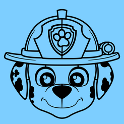 paw-patrol-marshall-blue.png Paw Patrol Marshall Head 2D Wall Decoration