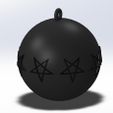Christmas_Tree_Ball_w_pentagram.jpg Anti Christmas Tree Ball for Black Metal Heads w. Pentagram HD STL