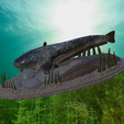 sumec-podstavec-high-quality-7.png catfish / Siluriformes / sumec velký underwater statue detailed texture for 3d printing