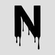 N.jpg Spooky Blood Dripping Halloween Letter Set (3D Models and Source SVGs)