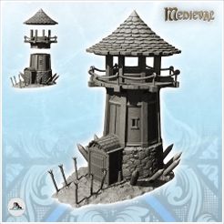 1.jpg STL file Watchtower with walkway and access door (5) - DnD Wargaming Medieval War of the Rose Saga・3D printer model to download