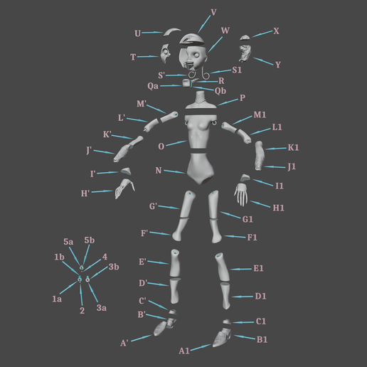 Image0005.png Donna Beneviento Angie Doll 3D Model Digital File - Residual Evil 8 Cosplay - Donna Beneviento Cosplay - 3D Printing- 3D Print - RE8