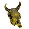 model-5.png Gold Horned animal skull no.3