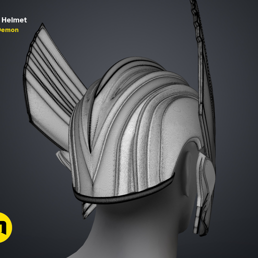 Thor Helmet by 3Demon Fichier 3D Casque de Thor (Amour et Tonnerre)・Plan à imprimer en 3D à télécharger, 3D-mon