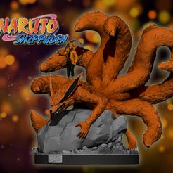 coverv1.jpg 3D file naruto and kurama statue/figurine・Model to download and 3D print