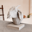 goat-bust-low-poly-2.png Goat bust low poly stl 3d print file