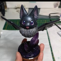 flappi6.jpg 3D file Cute chibi SD bat figure halloween・Model to download and 3D print, suiko-seed