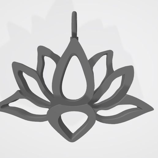 Lotus Necklace Pendant 3D model