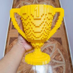 Thingiverse-4.jpg Free 3D file Pixel Trophy / Trofeo Pixelado・3D print model to download