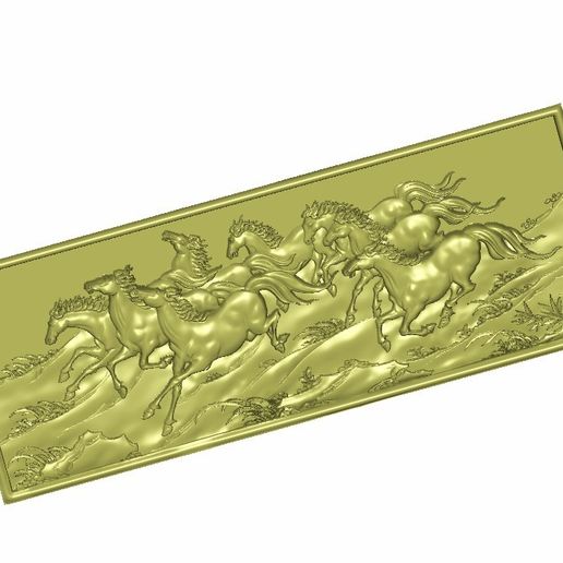 eight_horse4.jpg Free STL file horses background wall relief 3d model・3D printable design to download, stlfilesfree