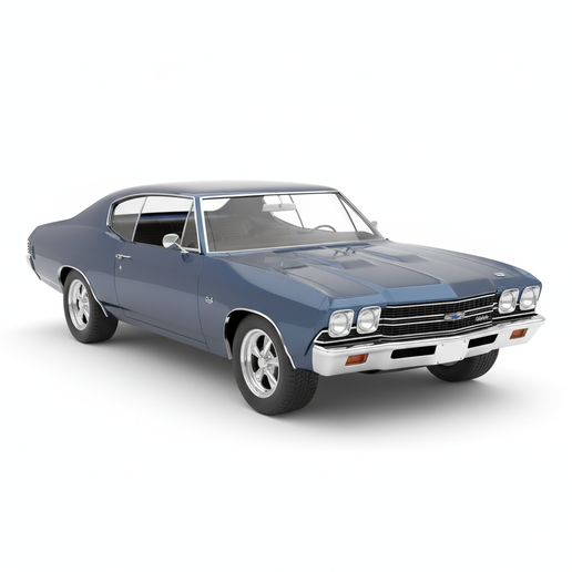 Chevrolet Chevelle Malibu street racing car STL, car statue STL, sci fi car STL, sedan STL, realistic car STL, hot rod STL, hatchback STL, 1:32 car STL, 1940s car STL, 4x4 STL, automobile STL, car STL, American muscle car STL, assembly car STL, 1:18 car S