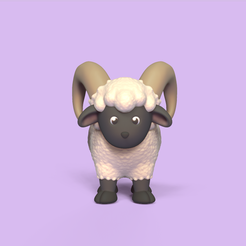 CuteRam1.png Download file Cute Ram • Design to 3D print, Usagipan3DStudios