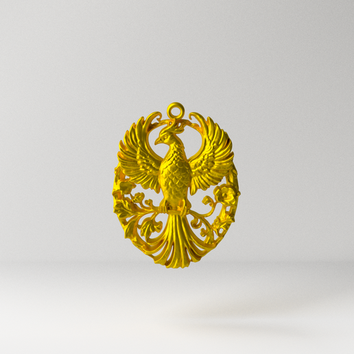 Phoenix Bird Pendant 3D model
