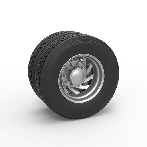 Rear custom wheel of semi truck Version 24 (1:25 Scale)