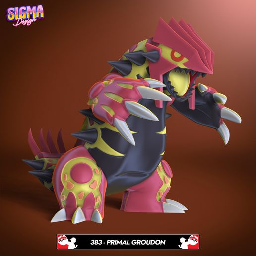 🐉 383 primal groudon・ 3D File for 3D printing・Cults