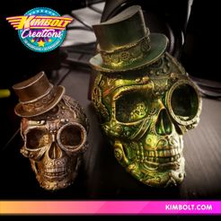 SteamSkull_01.jpg STL file Steampunk Skull・3D print object to download