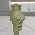 HighQuality4.png 3D Zombie Candle Holder with 3D Stl File & Trick or Treat, Modern Candle Holder, Candlestick Holder, 3D Printing, Zombie Apocalypse