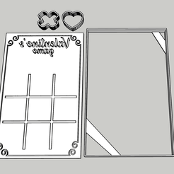 Tris.png STL file Tic Tac Toe Scheme Tris San Valentine San Valentino cookie cutter embossed impression cake design decoration love couple wedding・3D printer model to download