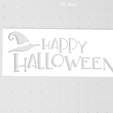 HappyHalloweenSign1-2.png Happy Halloween Sign with Witch Hat, With and Without Loops to Hang, 2D Wall Sign