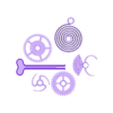 4 Gear set + Spring.stl Walking Skeleton Hand