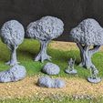 PXL_20231021_181919023.jpg Collection of Trees and Bushes - 15mm Scale and Magnet Compatible - Perfect for Fantasy Wargames and RPGs, DnD
