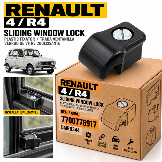 Renault 4 / R4 Sliding Window Lock 7700776917 DMR0344 – 3D Printable Replacement Part