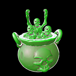 Skelecauldron.png Archivo STL gratis ¡Fiesta de esqueletos!・Diseño por impresión en 3D para descargar, Ellie_Valkyrie