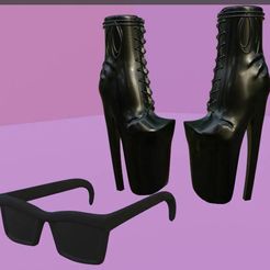 gaga-full.jpg STL file Gaga Boots for Monster High・3D printable model to download