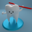 006.png Tooth Character with toothbrush (tooth with toothbrush)