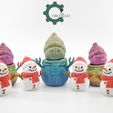 07.-Group-Photo.jpg Articulated Twisty Snowman Ornament by Cobotech, Christmas Holiday Decoration