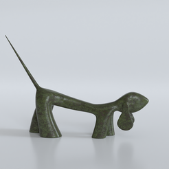 Dog-Sculpture.png Archivo STL Perro Arte moderno Escultura petit chercheur by lolek・Objeto para impresora 3D para descargar
