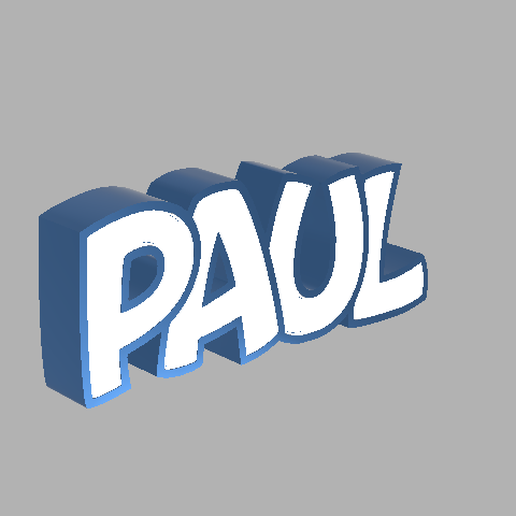 First name led light Paul 3D model