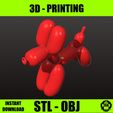 IMG_6962.jpeg Balloon Dog, STL and OBJ digital file for 3D printing, miniature toy for collection and decoration