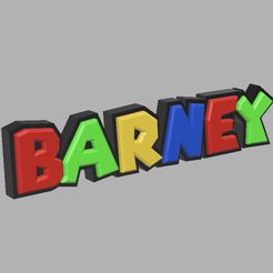 Image-24-05-2023-at-22.34.jpg Archivo STL BARNEY - Placa/rótulo personalizado 3D con temática de Super Mario・Plan para descargar y imprimir en 3D