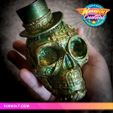 SteamSkull_02.jpg STL file Steampunk Skull・3D print object to download, Kimbolt