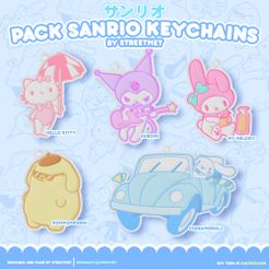 publicidad-llaveros-sanrio-CORREGIDO.jpg Fichier STL PACK PORTE-CLÉS SANRIO (FAN MERCH)・Modèle imprimable en 3D à télécharger